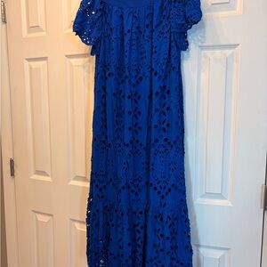 Lilly Pulitzer Blue Eyelet Maxi Dress
